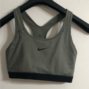 Nike Olive Green & Black Racerback Sports Bra